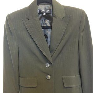 Kasper Pant Suit - Size 4P - Olive
